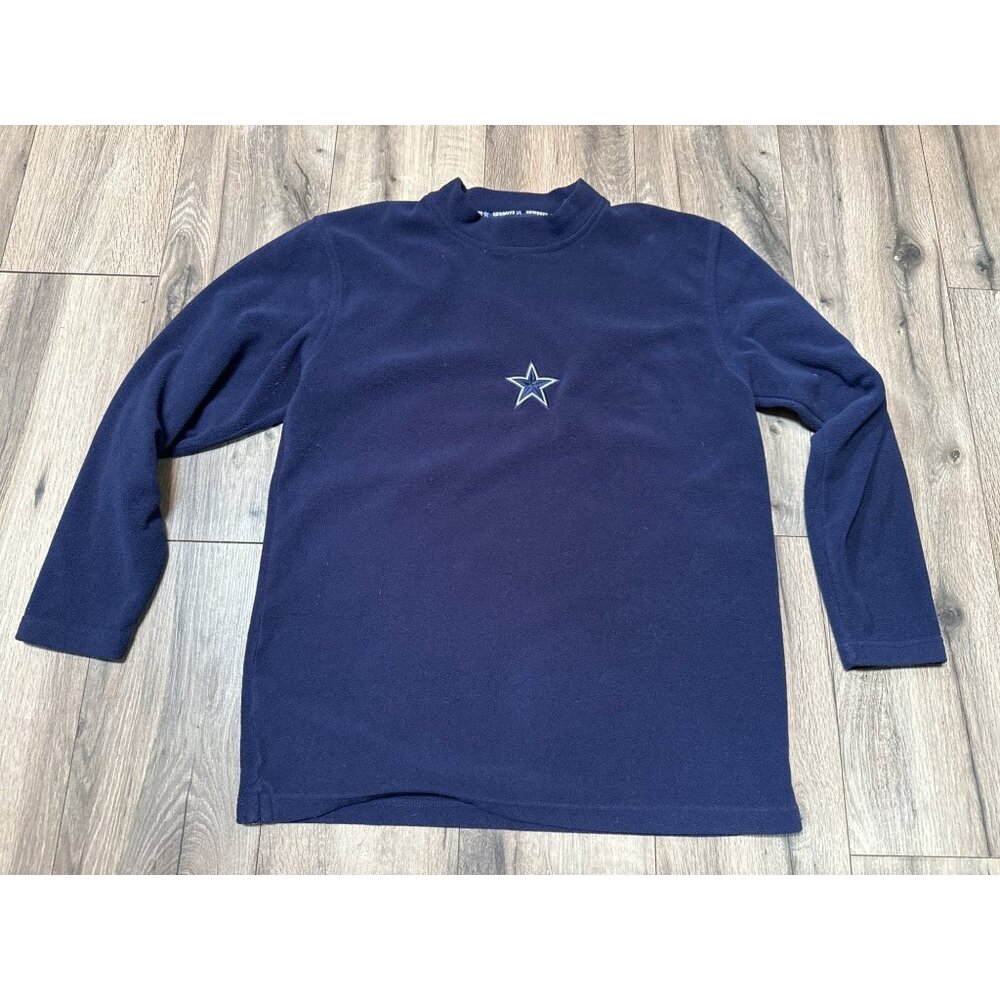 Dallas Cowboys Navy Fleece Pullover Sweatshirt Size M 100% Polyester